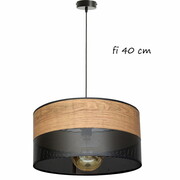 Lampa sufitowa Dora 6051/3 abażur czarny ze wzorem drewna 40 cm ROMIR