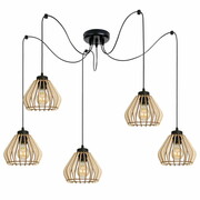 Lampa pająk Verno 8050 abażury drewniane ROMIR