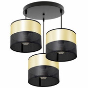 Lampa sufitowa Dora 7056 abażury czarne ze złotem ROMIR