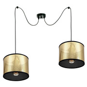 Lampa sufitowa Pająk 2 czarno-złota | Nowoczesny żyrandol 2-punktowy do salonu – Polska produkcja ROMIR