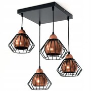 Lampa sufitowa Gama 4 klosze druciane 3w1 loft 1404k ROMIR
