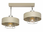 Beżowa lampa listwa 2xE27 metalowa | Złoto/Srebro/Miedź | Lampa sufitowa do sypialni i salonu | Polska produkcja ROMIR