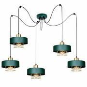 Lampa sufitowa pająk Maya 5 zielony ze złotem, srebrem lub miedzią 2250-GG ROMIR