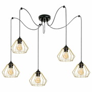 Lampa wisząca sufitowa pająk Kali Gold Typ:1205kz czarna, biała ze złotem ROMIR
