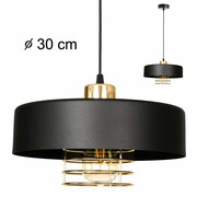 Lampa sufitowa z 1 kloszem fi 30 cm, Maya 2251/3-Z czarna ze złotem ROMIR