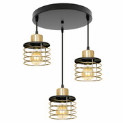 Lampa sufitowa 3 Kaya 2286-Z czarna ze złotem ROMIR