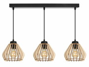 Lampa sufitowa Verno 8053/2 abażury z drewna ROMIR