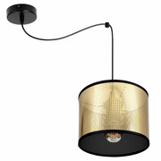 Lampa sufitowa Pająk 1 czarno-złota | Nowoczesny żyrandol 1-punktowy do salonu – Polska produkcja ROMIR