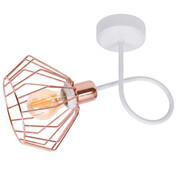 Lampa sufitowa stylowa czarna-biała z miedzianym, złotym lub srebrnym abażurem 1 Kali 1411KM LOFT LED ROMIR