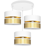 Lampa sufitowa Electra 7156-BZ abażury białe ze złotem ROMIR