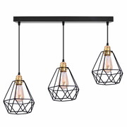 Lampa sufitowa 3 z abażurami drucianymi 2223 ROMIR