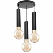 Lampa sufitowa Tube 3386-CZ czarna ze złotem + żarówki ROMIR