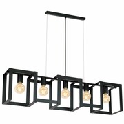 Lampa sufitowa, żyrandol czarny Kartel 5xE27, 0845 Luminex