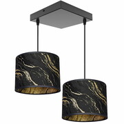 Lampa sufitowa Lava Lux 2-punktowa czarno-złota | Żyrandol do salonu, sypialni, przedpokoju | Polska produkcja ROMIR