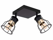 Lampa sufitowa 2 Pablo 3468-CZ czarna ze złotem na przegubach ROMIR
