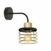 Lampa ścienna kinkiet Kaya 1 czarny ze złotem 2289-Z ROMIR