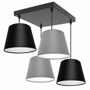 Stylowa lampa sufitowa Meba 4 abażury stożki na kablach 1614 ROMIR