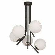 Lampa sufitowa, żyrandol czarna ze srebrem Tim 5xE14, 1733JUP Jupiter