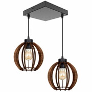 Lampa sufitowa żyrandol Rustica 8028-B abażury z drewna różne kolory ROMIR