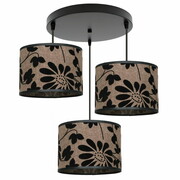 Lampa sufitowa Zaya 1756 abażury czarny zamsz na lnie ROMIR