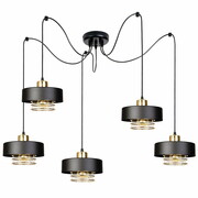 Lampa sufitowa pająk Maya 5 czarny ze złotem 2250Z ROMIR