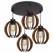 Lampa sufitowa Rustica 8024-B abażury z drewna różne kolory ROMIR