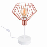 Lampa stołowa stylowa czarna-biała z miedzianym, złotym lub srebrnym abażurem 1 Kali 1416KM LOFT LED ROMIR