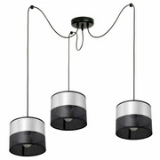 Lampa sufitowa pająk Dora 7053-S abażury czarne ze srebrem ROMIR