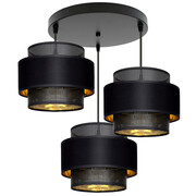 Lampa sufitowa Carmen 7356 abażury czarne ze złotem ROMIR