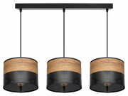 Lampa sufitowa Dora 6053/2 abażury czarne z wzorem drewna ROMIR