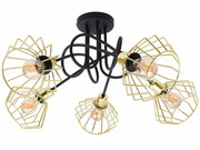Lampa sufitowa stylowa czarna-biała ze złotymi, srebrnymi lub miedzianymi abażurami 5 Kali 1415KZ LOFT LED ROMIR