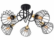 Lampa sufitowa stylowa czarna ze złotem 5 Kali 1415cz LOFT LED ROMIR