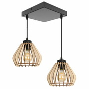 Lampa sufitowa Verno 8058 abażury z drewna ROMIR
