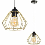 Lampa sufitowa wisząca Kali Gold 1311kz, czarna ze złotym abażurem ROMIR