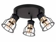 Lampa sufitowa 3 Pablo 3466-CZ czarna ze złotem na przegubach ROMIR