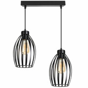 Lampa sufitowa loftowa z 2 abażurami Cosmo 2238_02 czarny ROMIR