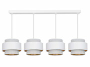 Lampa sufitowa 4 biała Carmen 7295 abażury białe ze złotem ROMIR