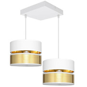Lampa sufitowa Electra 7158-BZ abażury białe ze złotem ROMIR