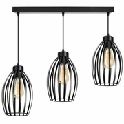 Lampa sufitowa loftowa z 3 abażurami Cosmo 2233_02 czarny ROMIR