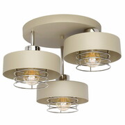 Beżowa lampa sufitowa plafon 3xE27 Maya | Złoto/Srebro/Miedź | Polski design ROMIR