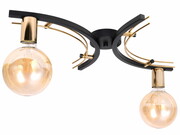 Lampa sufitowa do salonu 2 Tobi czarna biała ze złotem + żarówki Led Globe ROMIR