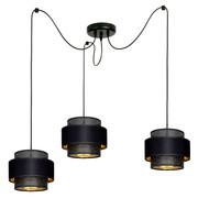 Lampa pająk Carmen 7353 abażury czarne ze złotem ROMIR