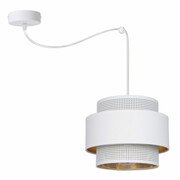 Lampa pająk 1 biały Carmen 7291 abażur biały ze złotem ROMIR