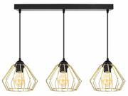 Lampa sufitowa wisząca biała, czarna Kali Gold 1309kz, czarna ze złotymi abażurami ROMIR