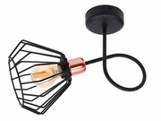 Lampa sufitowa stylowa czarna z miedzią 1 Kali 1411 LOFT LED ROMIR
