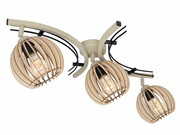 Plafon w stylu skandynawskim 9103 z regulacją abażury drewniane naturalne, brązowe, czarne ROMIR