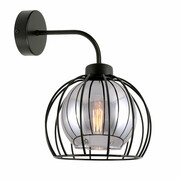 Lampa ścienna kinkiet Paloma 1 czarny ze srebrnym szkłem 4459-CS ROMIR