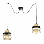 Lampa sufitowa pająk Kaya 2 czarny ze złotem 2282-Z ROMIR