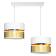 Lampa sufitowa Electra 7157-BZ abażury białe ze złotem ROMIR