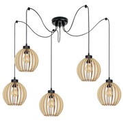 Lampa sufitowa pająk Natural 8020 abażury drewniane ROMIR